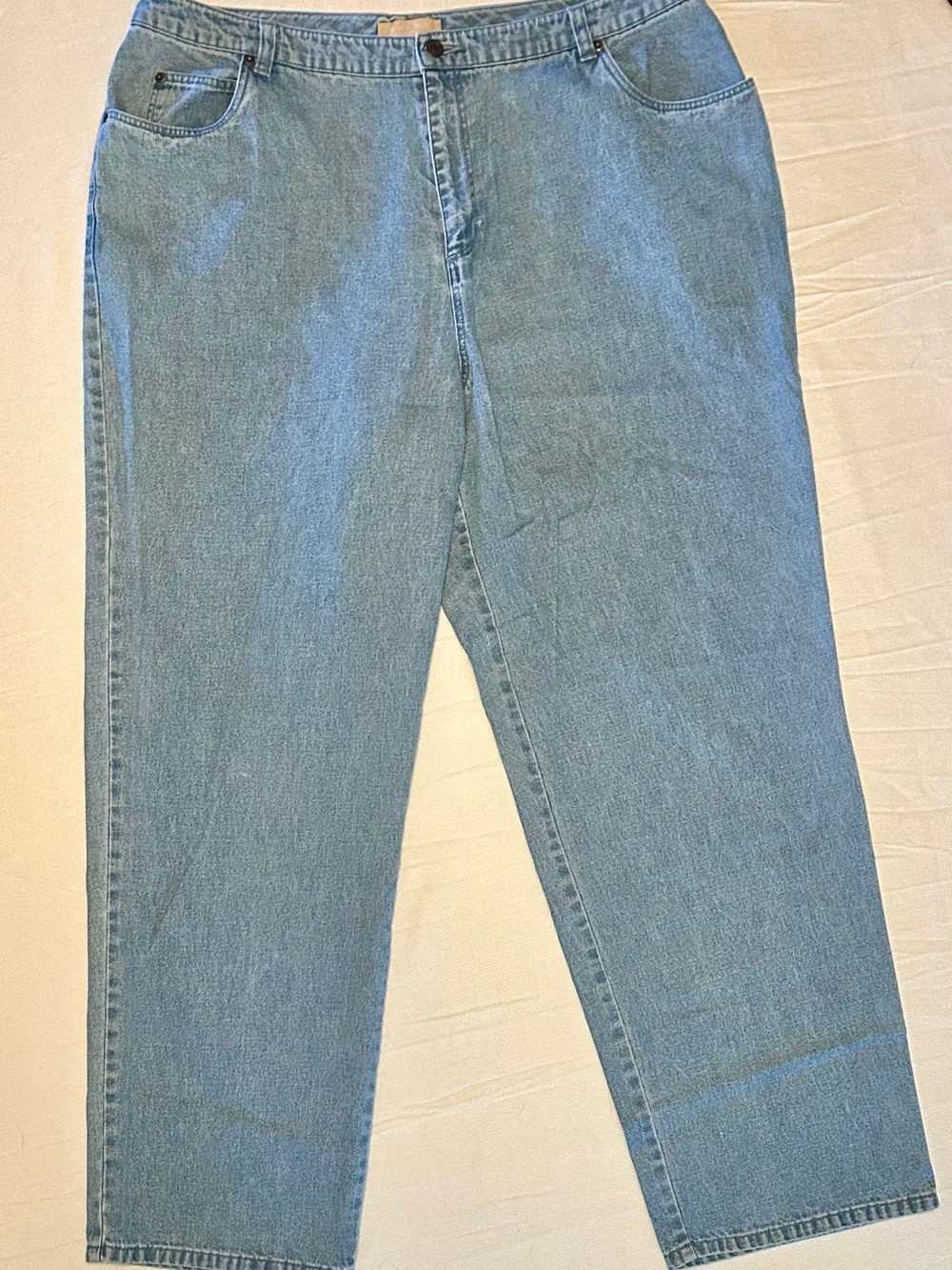 Kate Hill Woman Vintage High Rise Light Wash Straight Leg Jeans Size 20W